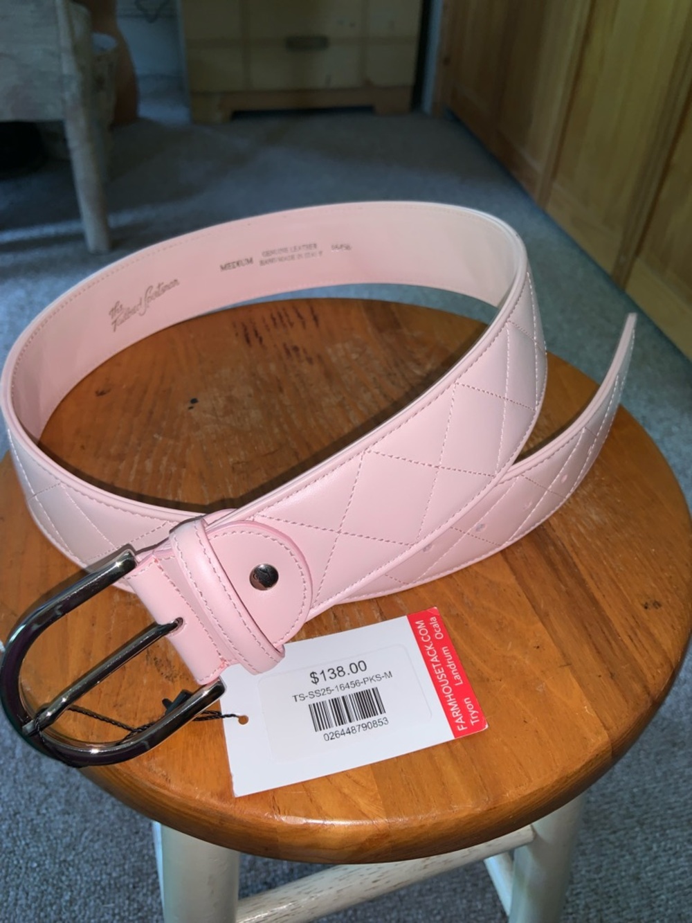 Tailored Sportsman PINK LEATHER C Belt size medium new with tag made in Italy